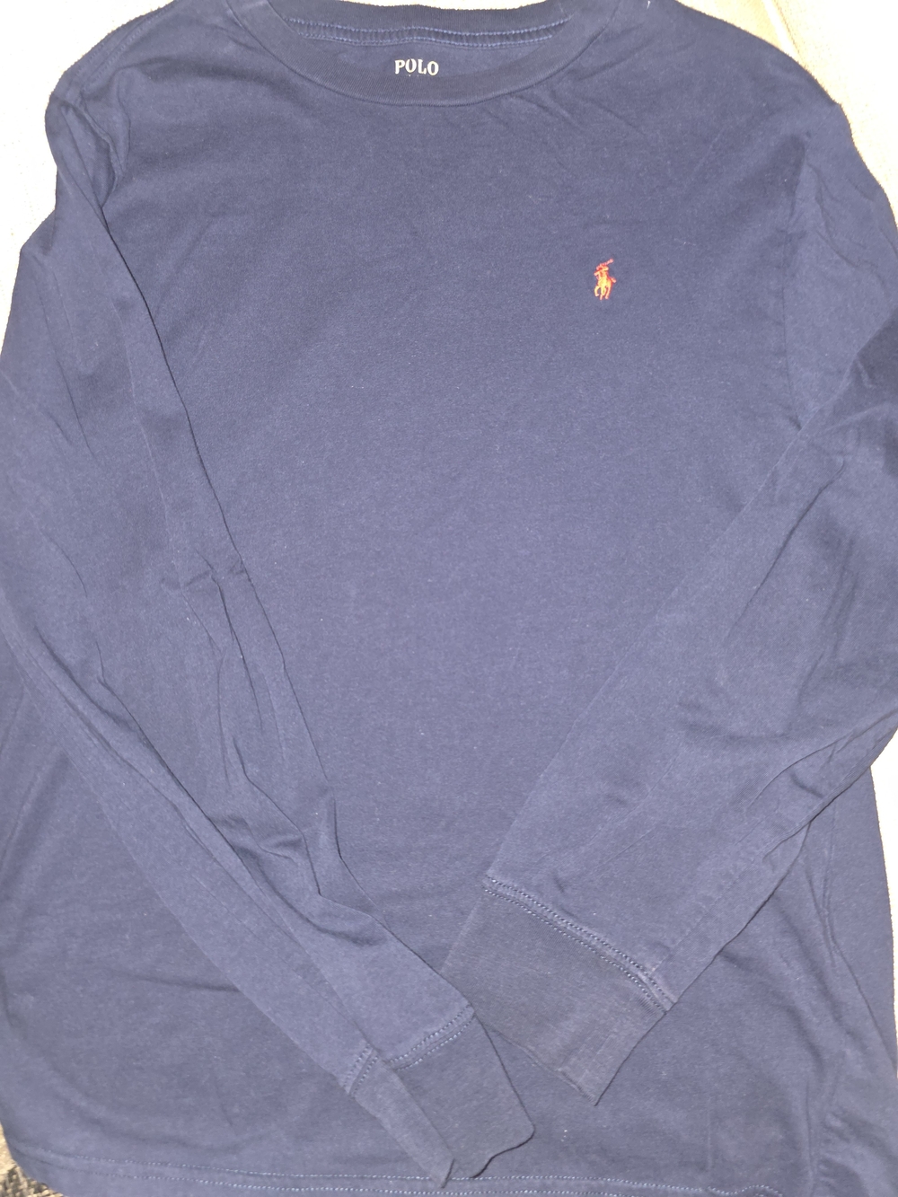 Polo by Ralph Lauren Boy's Navy Long-Sleeve Crew Neck Shirt
